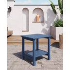 Tables d'appoint d'extérieur, lot de 2, tables d'appoint de patio résistantes aux intempéries, tables de patio carrées en plastique, tables d'appoint pour terrasse de piscine.