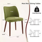Lot de 6 chaises de salle à manger modernes à dossier ailé, rembourrées en lin avec pieds en bois, coussins épais, peu encombrantes, pour la cuisine