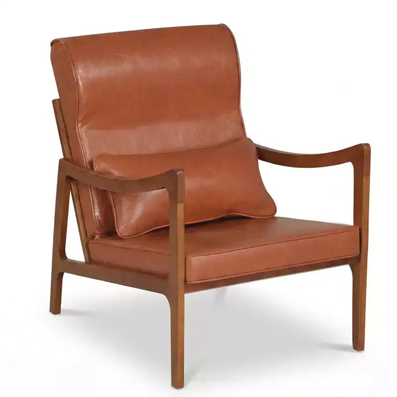 Fauteuil rembourré en tissu de lin, 1 ou 2 pièces, avec oreiller lombaire, dossier amovible, coussins d'assise beige/marron