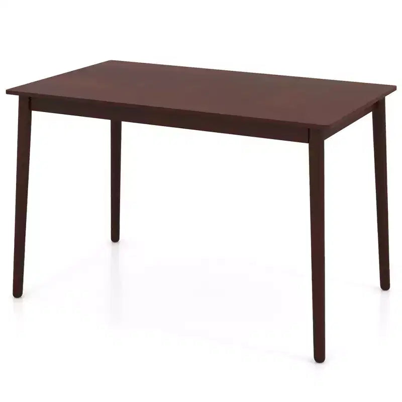 Table à manger rectangulaire 48" pour 4 personnes avec pieds en bois d'hévéa, style moderne du milieu du siècle