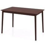 Table à manger rectangulaire 48" pour 4 personnes avec pieds en bois d'hévéa, style moderne du milieu du siècle
