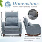 Fauteuil à bascule rembourré bleu Karl Home