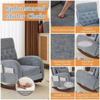 Fauteuil à bascule rembourré bleu Karl Home