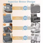 Fauteuil à bascule rembourré bleu Karl Home