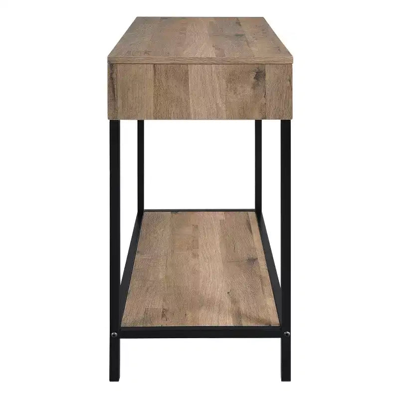 Table de Foyer 30 po Chêne de Récupération -  Home Furnishings : Cadre en acier, Tiroir, Étagère inférieure