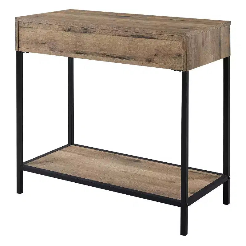 Table de Foyer 30 po Chêne de Récupération -  Home Furnishings : Cadre en acier, Tiroir, Étagère inférieure