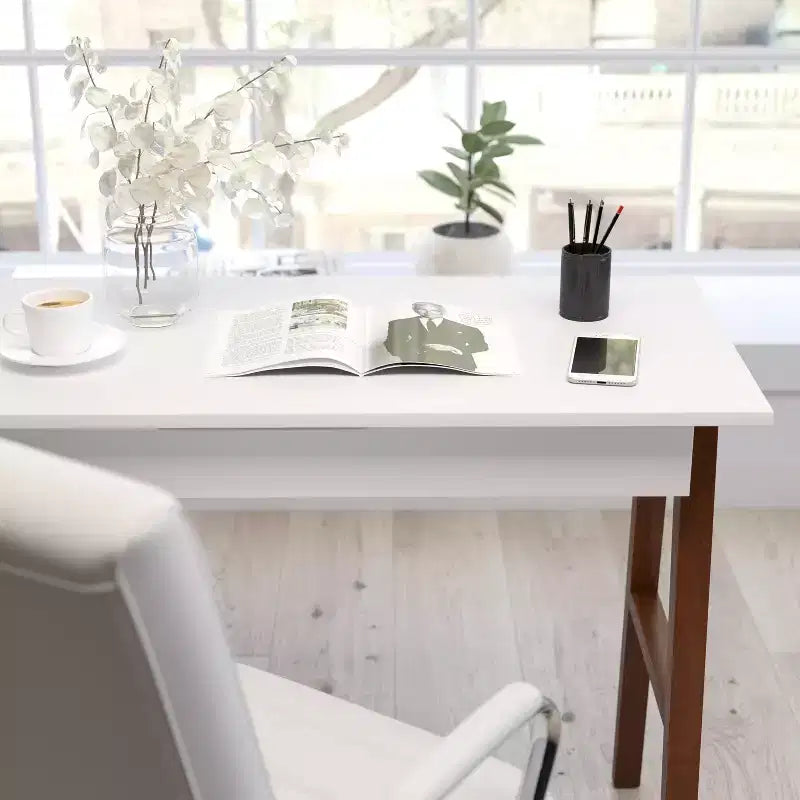 Bureau d'écriture et de travail avec tiroir - Table de bureau pour l'écriture et le travail