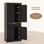Meuble de rangement de cuisine autoportant avec étagères Espresso/Noir/Gris
