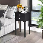 2 tables d'appoint Table de chevet avec 2 tiroirs Noir