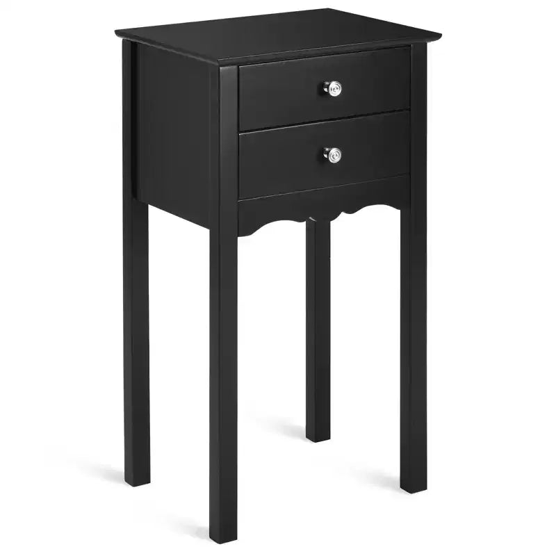 2 tables d'appoint Table de chevet avec 2 tiroirs Noir