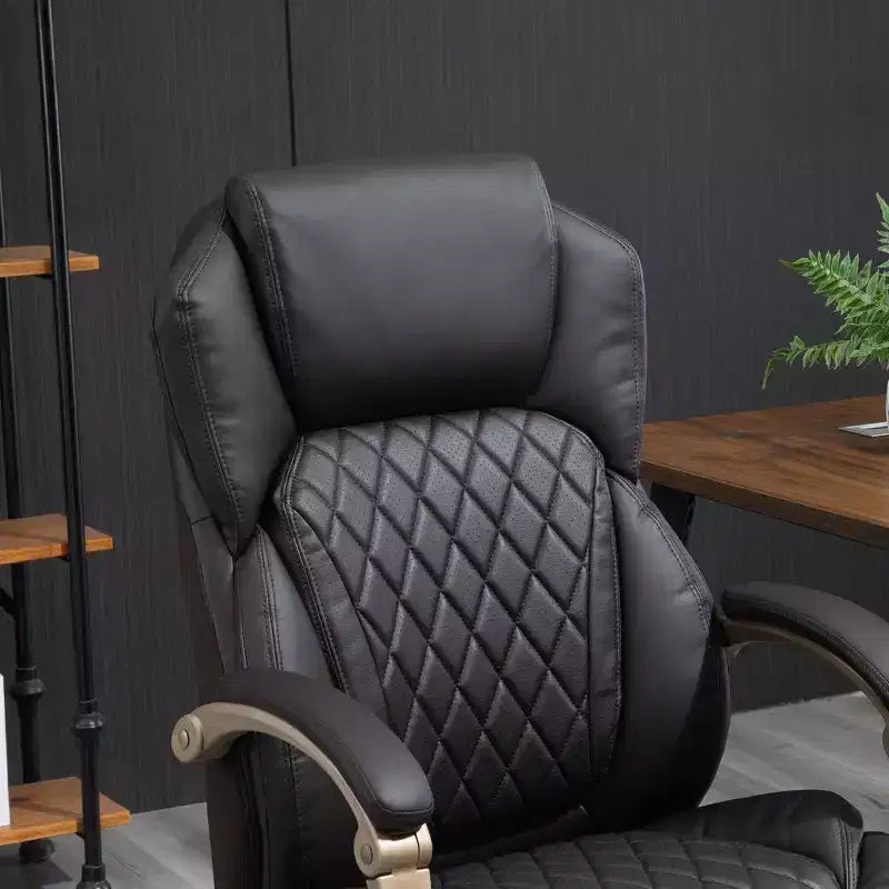 Chaise de bureau exécutive grande taille avec siège large, chaise de bureau d'ordinateur à dossier haut, hauteur réglable et roulettes pivotantes