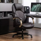 Chaise de bureau exécutive grande taille avec siège large, chaise de bureau d'ordinateur à dossier haut, hauteur réglable et roulettes pivotantes