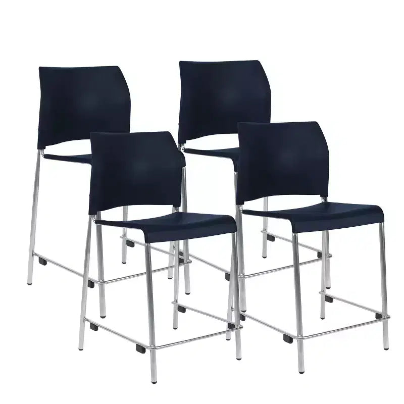 Tabouret de bar en plastique , hauteur comptoir, lot de 4