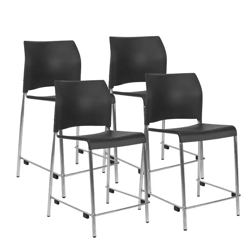 Tabouret de bar en plastique , hauteur comptoir, lot de 4