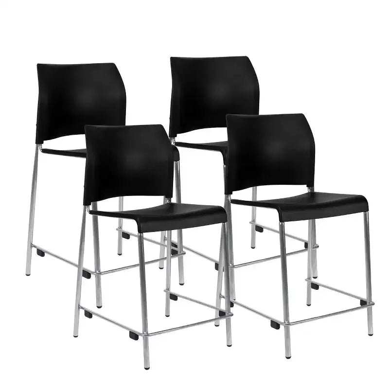 Tabouret de bar en plastique , hauteur comptoir, lot de 4