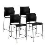 Tabouret de bar en plastique , hauteur comptoir, lot de 4